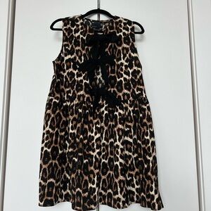 ASOS Bow Front Leopard Smock Mini Dress
